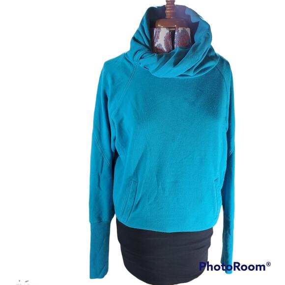 Zella Tops - Zella | Teal Sweatshirt with Twisted Cowl Neck | Size Small